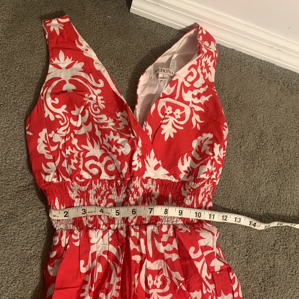 Merona sundress cross straps- fully lined red & white